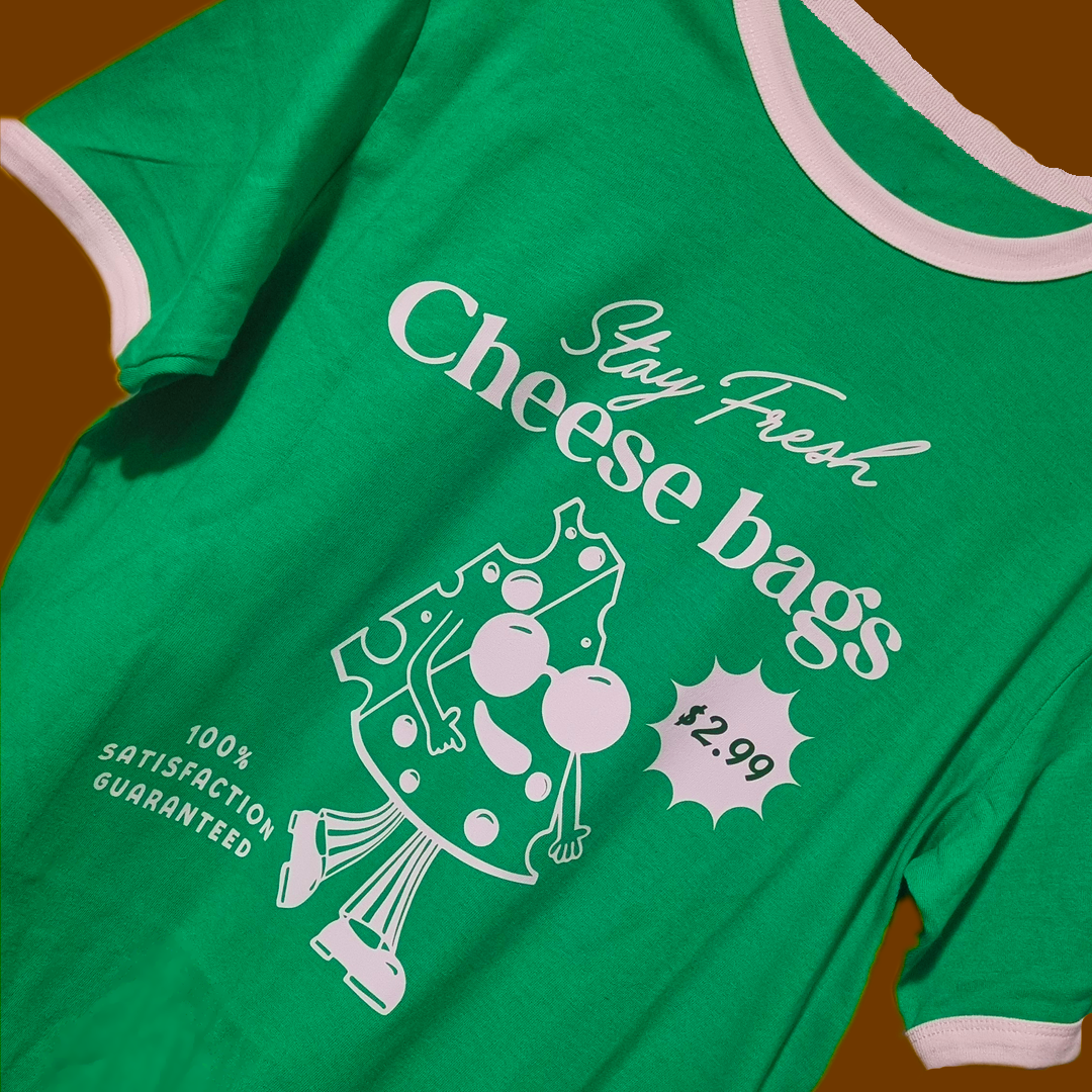 Stay Fresh Cheesebags Vintage advertising Tee