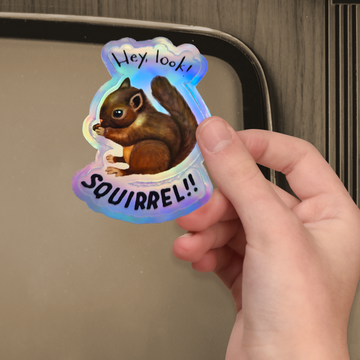 Hey, look! Squirrel Sticker