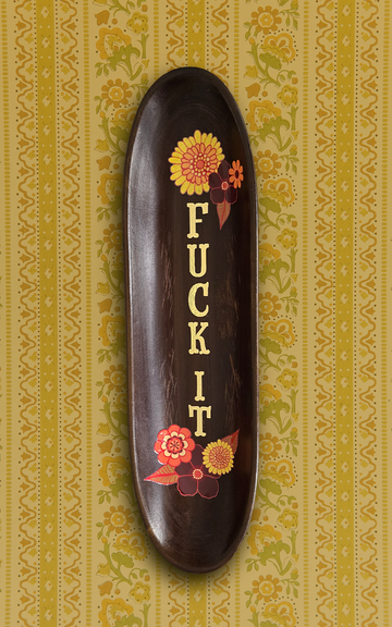 FUCK IT Vintage Floral Wall Hanging