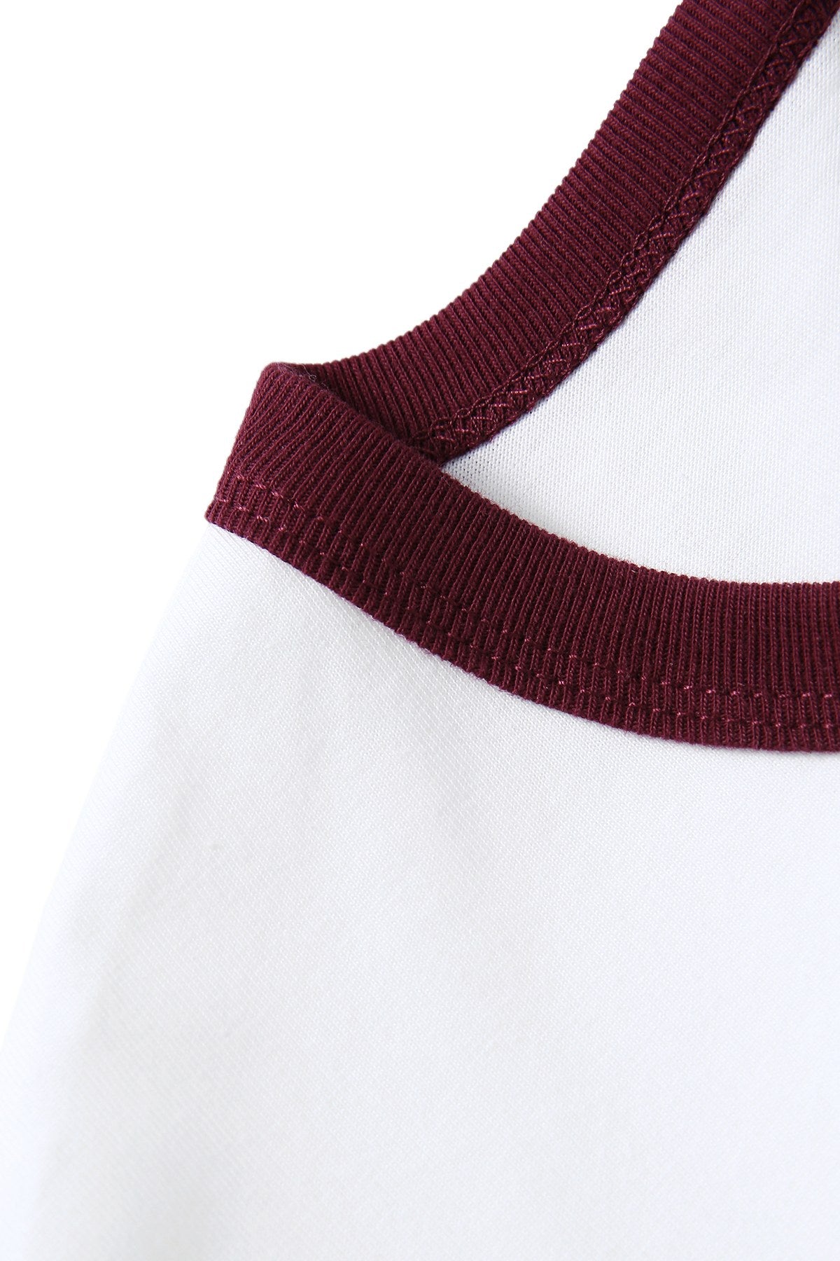Daydreamer Betty Maroon and White Ringer Tee